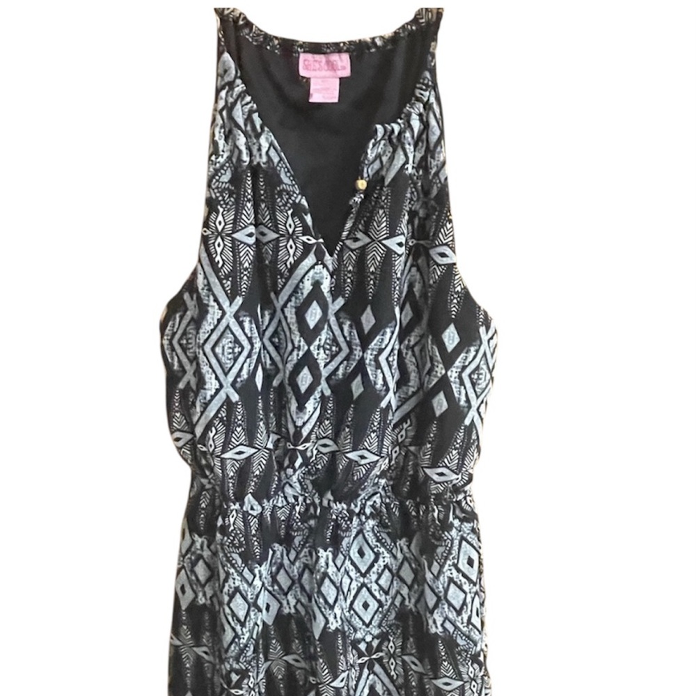 Black and White Patterned Women's Shorts Jumper